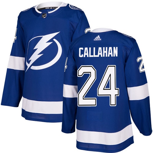 Adidas Men Tampa Bay Lightning 24 Ryan Callahan Blue Home Authentic Stitched NHL Jersey